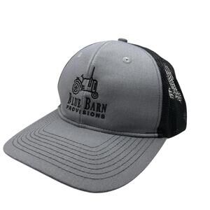 Blue Barn Provisions Snapback Mesh Back Gray Trucker Hat Black Grey